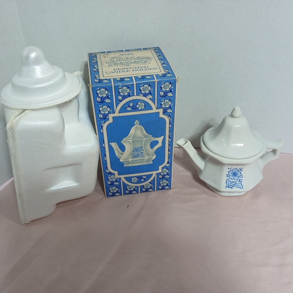 Vintage Avon China Teapot Perfumed Candle Holder 1970's